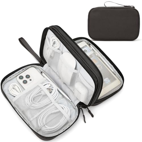 FYY Electronic Organizer, Large Travel Cable Organizer Bag Pouch Electronic Accessories Carry Case Portable Waterproof Double Layers All-in-One Storage Bag for Cable, Cord, Charger, Phone, Coffee - Image 1