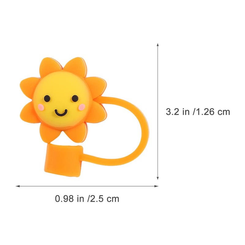 Healifty Straw Covers Cap 10Pcs Reusable Drinking Straw Covers for 6-8 mm Straws Silicone Straw Plug Straw Toppers for Tumblers - Image 2