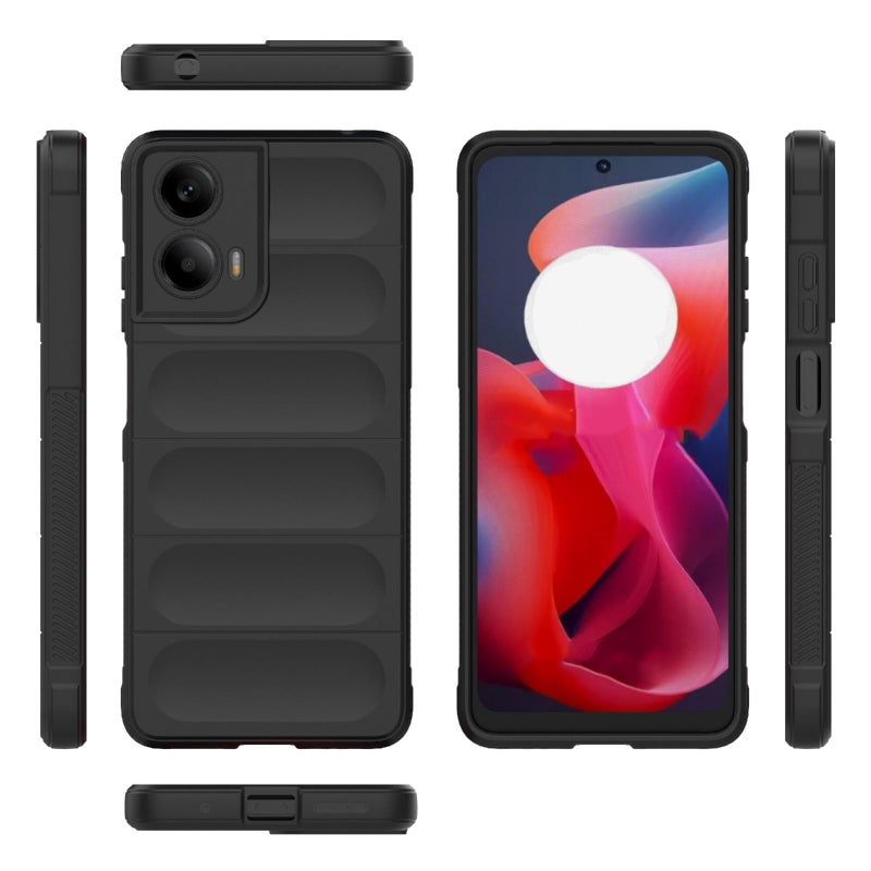 HuHa Protective Cover For Motorola Moto G24 4G Global Magic Shield TPU + Flannel Phone Case(Black) - Image 3