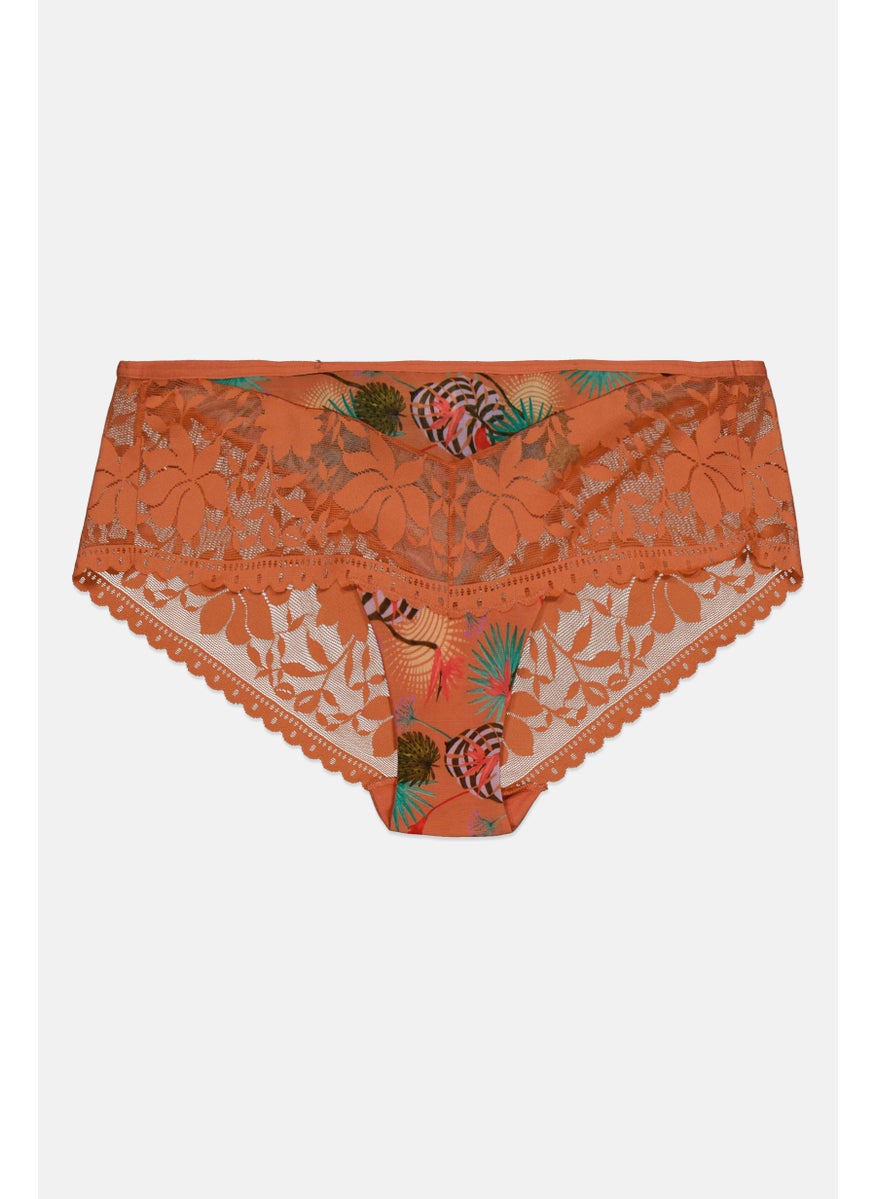 TRIUMPH - Women Floral Print Pull On Pantie, Coral Combo - Image 1