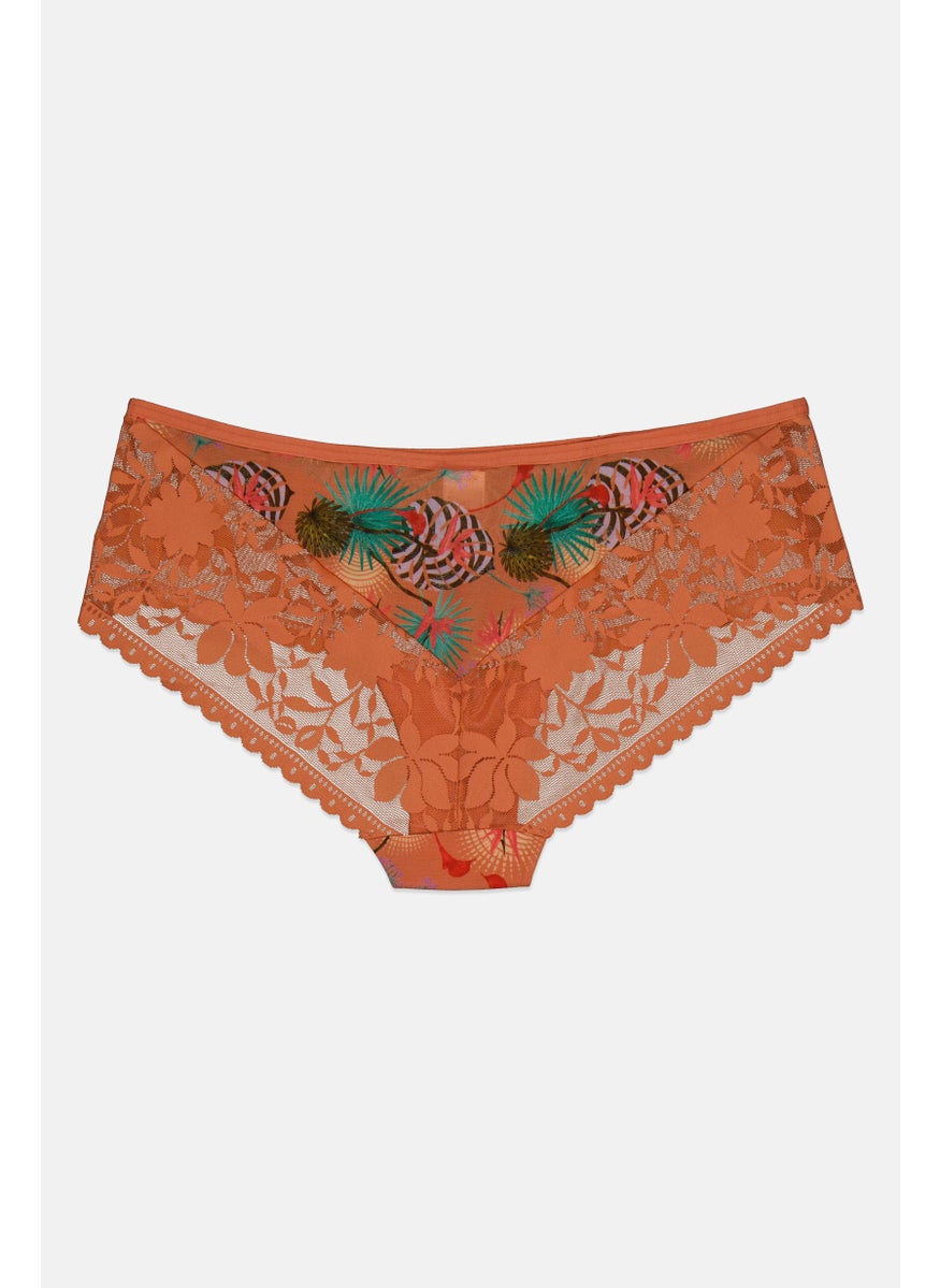 TRIUMPH - Women Floral Print Pull On Pantie, Coral Combo - Image 1