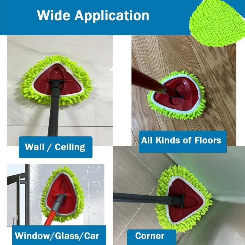 YWSHF 6 PCS Spin Mop Heads Replacements Compatible with Ocedar Easywring 1 Tank System Chenille Mops Duster Pad Washable Dust Refills Green Blue Red - Image 5