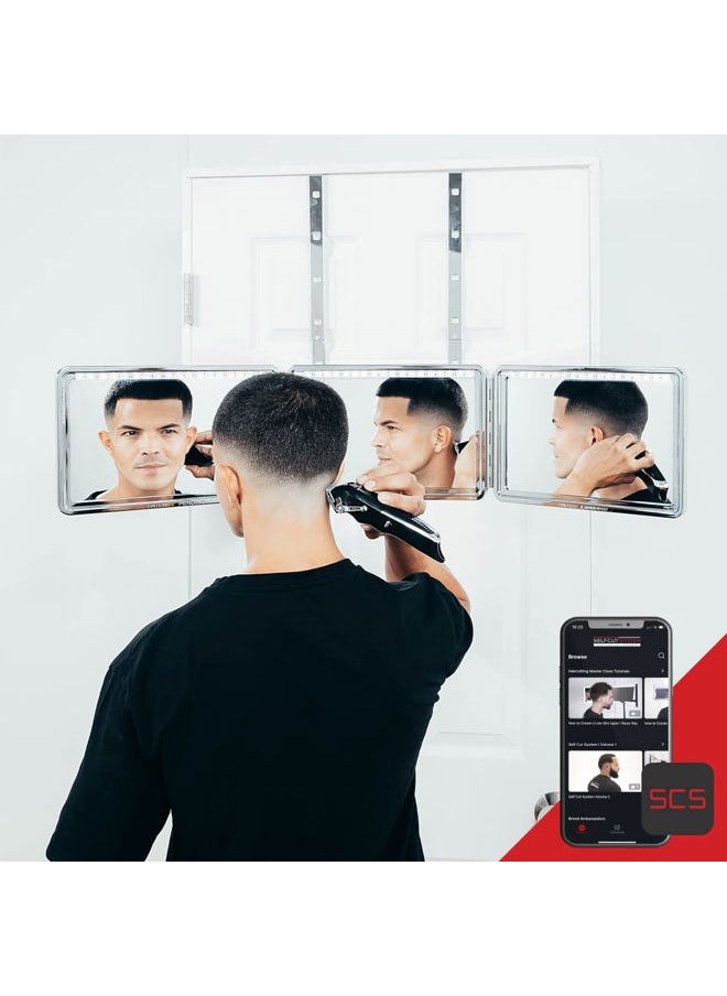 SELF-CUT SYSTEM SELF-CUT SYSTEM 2.0 - LED Lighted Black Lambo 3 Way Mirror with Free Educational Mobile App  - Image 1