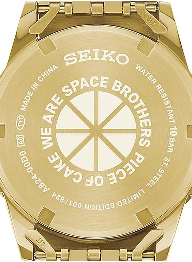 Seiko Limited Edition Selection Digital Watch SBJG024, 37 mm Black Polygon LCD Dial, Stainless Steel Bracelet + Nylon Strap, 100 m WR - Image 3