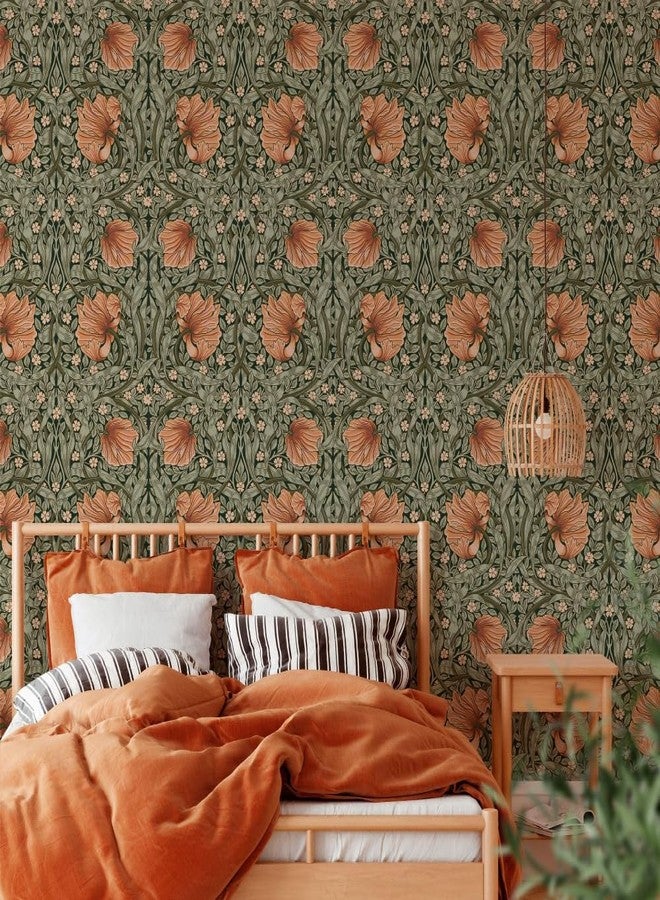 GeRRiT Bellflower Peel and Stick Wallpaper Vintage Retro Floral Wallpapers for Kitchen Wall Decor Removable Wallpaper for Cabinet Wardrobe Cupboard Drawer - Image 4
