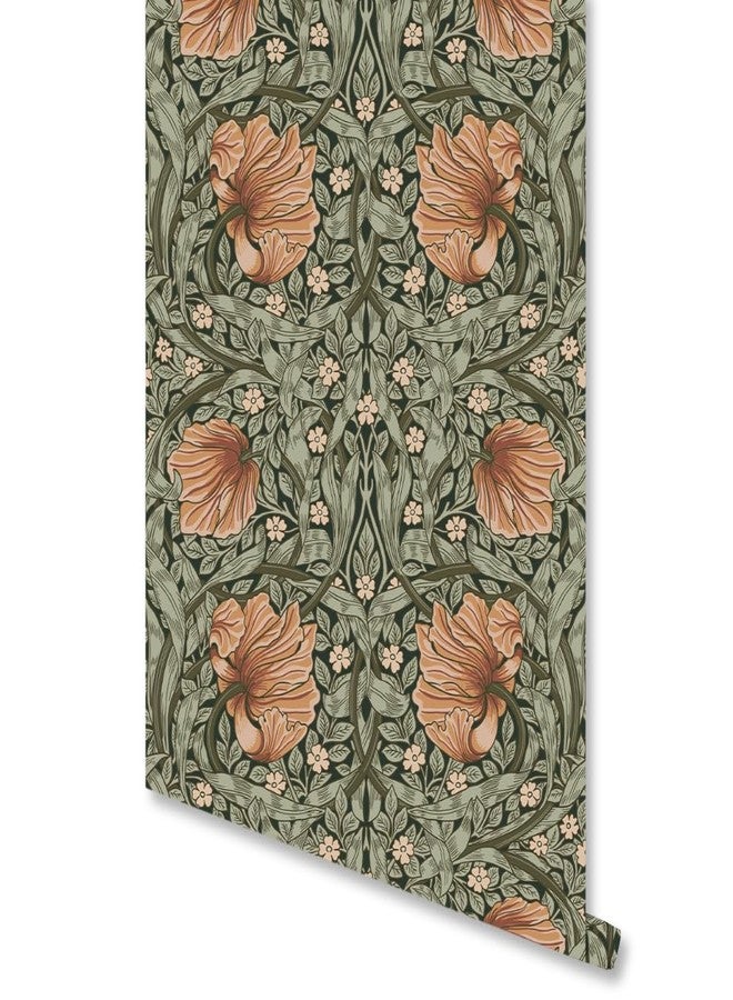 GeRRiT Bellflower Peel and Stick Wallpaper Vintage Retro Floral Wallpapers for Kitchen Wall Decor Removable Wallpaper for Cabinet Wardrobe Cupboard Drawer - Image 1