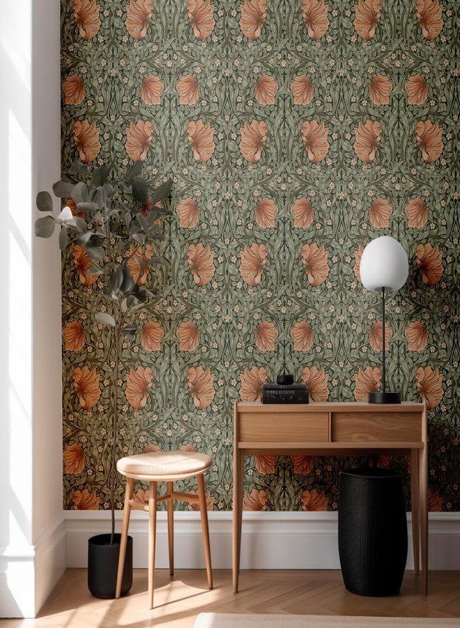 GeRRiT Bellflower Peel and Stick Wallpaper Vintage Retro Floral Wallpapers for Kitchen Wall Decor Removable Wallpaper for Cabinet Wardrobe Cupboard Drawer - Image 2