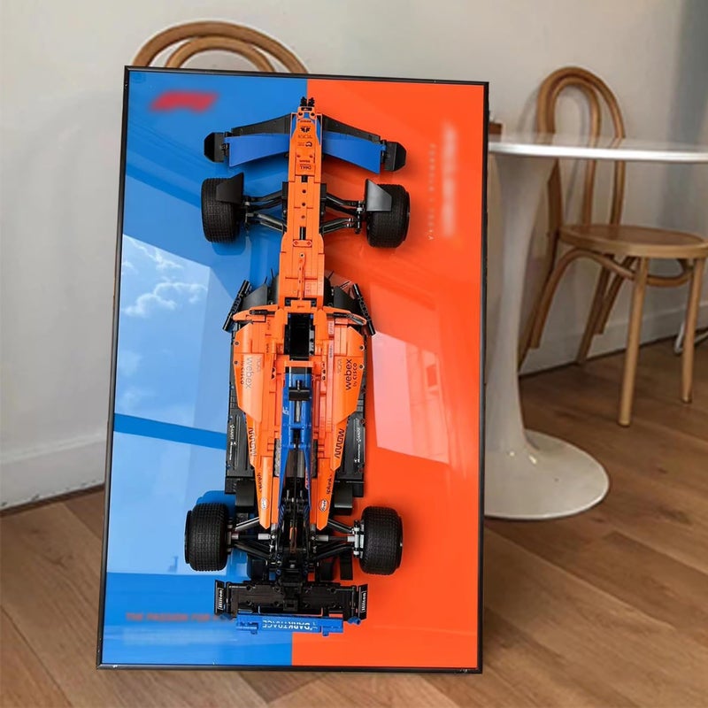 iLuane Display Wallboard for Lego 42141 Technic McLaren Formula 1 2022 Replica Race Car Model Building Kit Adult Collectibles Wall Mount Home or Office Dcor No Car Included