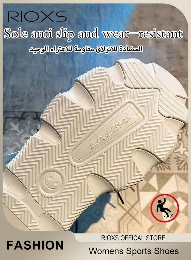 RIOXS أحذية منصة نسائية، أحذية رياضية عصرية غير رسمية، أحذية رياضية سميكة قابلة للتنفس للنساء، مدربات للسيدات، أحذية رياضية مريحة وعصرية للتمارين والمشي والجري والجري، أحذية تنس، مدربات نسائية للأثليجر - Image 4