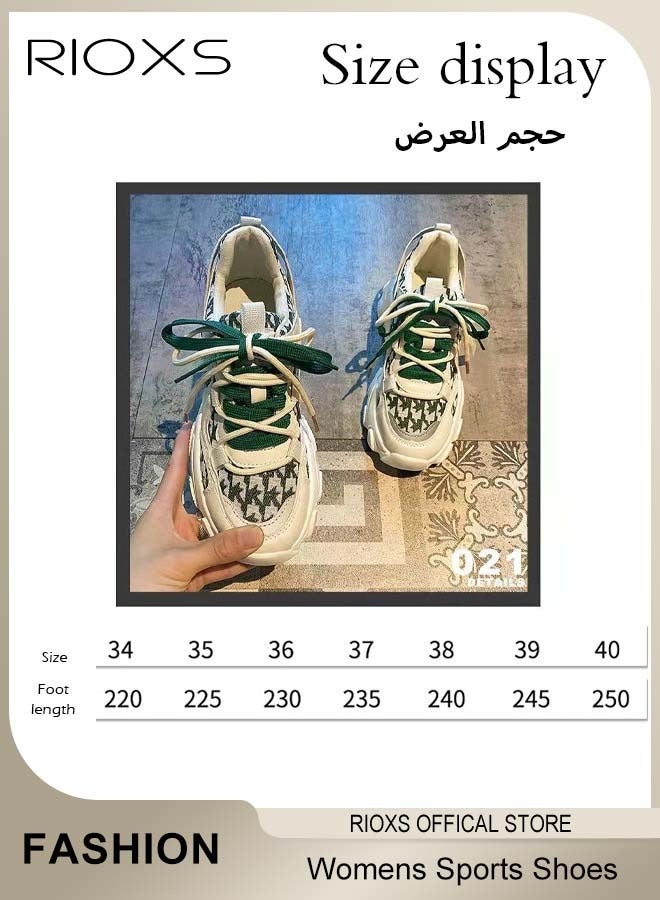 RIOXS أحذية منصة نسائية، أحذية رياضية عصرية غير رسمية، أحذية رياضية سميكة قابلة للتنفس للنساء، مدربات للسيدات، أحذية رياضية مريحة وعصرية للتمارين والمشي والجري والجري، أحذية تنس، مدربات نسائية للأثليجر - Image 5