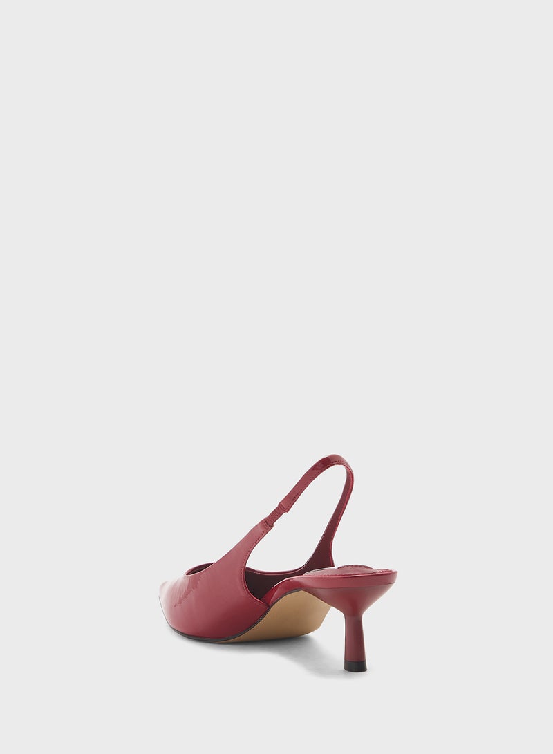 STEVE MADDEN Aliz Pointed Toe Sling Back Mid Heel Pumps  - Image 3