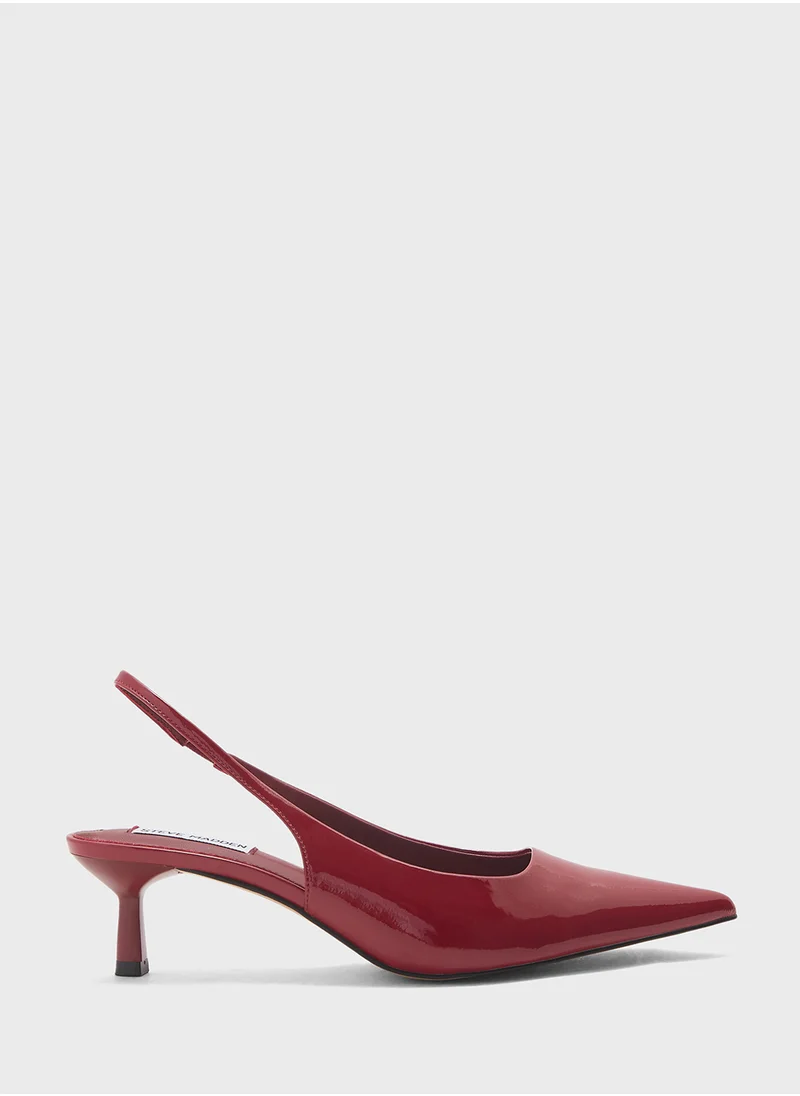 ستيف مادن Aliz Pointed Toe Sling Back Mid Heel Pumps