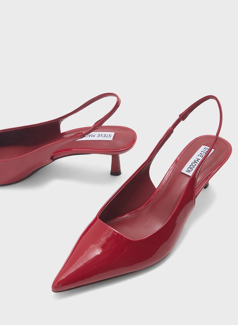 STEVE MADDEN Aliz Pointed Toe Sling Back Mid Heel Pumps  - Image 4