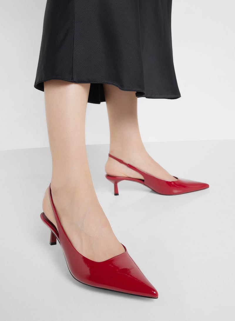 STEVE MADDEN Aliz Pointed Toe Sling Back Mid Heel Pumps  - Image 5