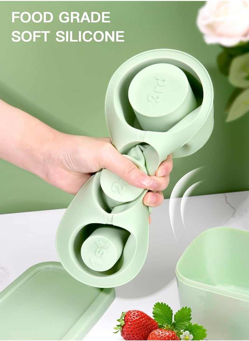 Ice Cube Tray for Stanley 40oz Tumbler, 3 Pcs Silicone Hollow Cylinder Ice Mold with Lid and Bin, Suitable for Ice Drink and Juice