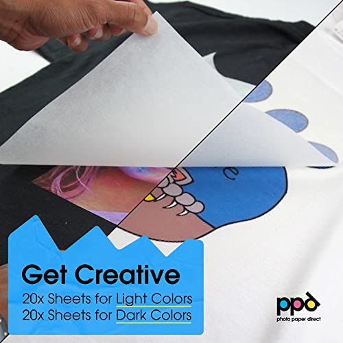 PPD 40 Sheets 8.5x11" - Inkjet Iron-on Heat Transfer Paper for Mixed Light & Dark Fabric and T-Shirts - Premium - PPD-5-MIX-40 - Image 3