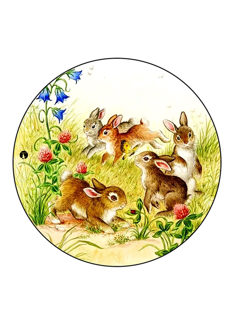 Rabbits Printed Mouse Pad  Multicolour