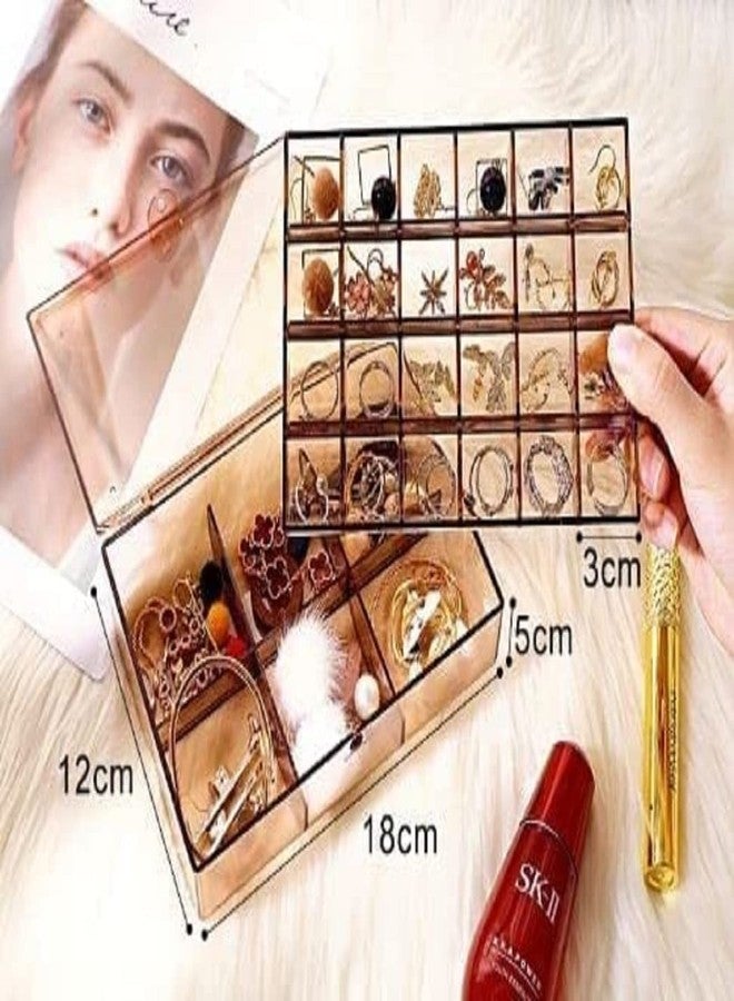 GALV Jewelry Storage Box with Lid Rings Earrings Necklace Holder Case Classified Jewelry Organizer for Women Girls 2 layer Acrylic Jewelry Storage Box Dustproof Earring Box - Image 2