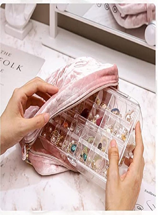GALV Jewelry Storage Box with Lid Rings Earrings Necklace Holder Case Classified Jewelry Organizer for Women Girls 2 layer Acrylic Jewelry Storage Box Dustproof Earring Box - Image 4