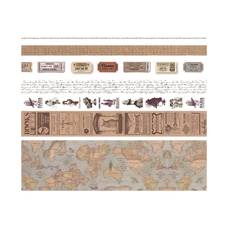 ZMLSED EnYan 7 Rolls Washi Masking Tapes Set, Japanese Decorative Writable Vintage Tape for DIY Crafts Arts Scrapbooking Bullet Journal Planners - Image 4