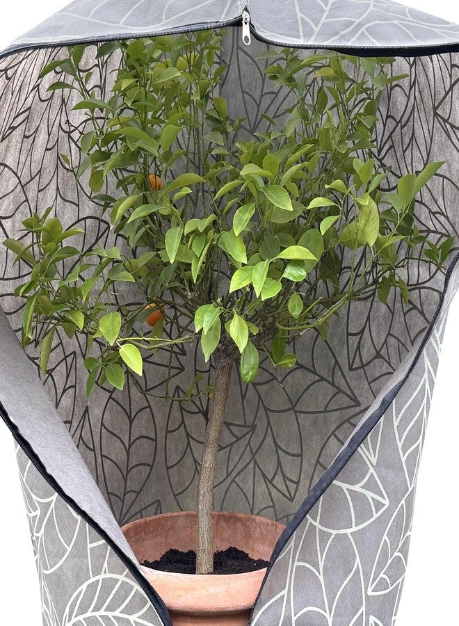 UB-STORE Plant Covers Freeze Protection 24"x32" in 4 Pack | Brown Winter Frost Blankets for Outdoor Plants | Reusable Garden Cover Bags with Zipper Drawstring | Cold Weather Shrub Protection Cloth - Image 5