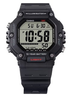 CASIO Digital Display Black Resin Band Dual Time With 5 Alarms Men's Watch AE-1600H-1AV 49.7MM  - Image 2