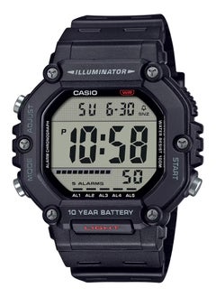 Digital Display Black Resin Band Dual Time With 5 Alarms Men's Watch AE-1600H-1AV 49.7MM