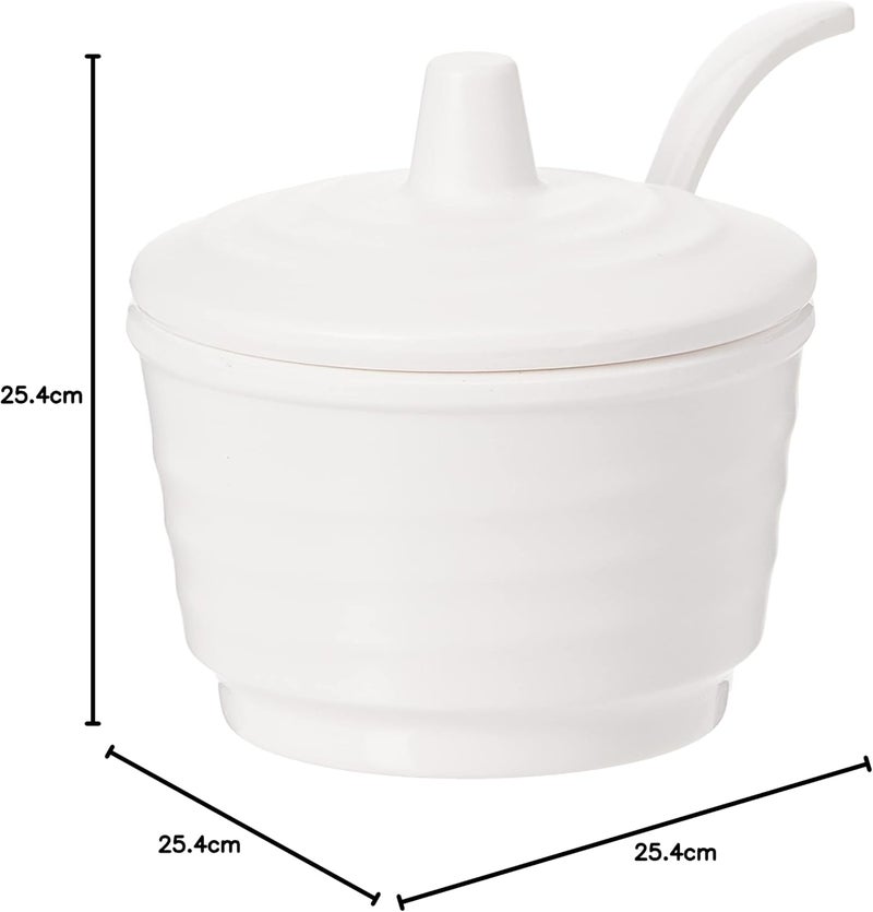 Servewell Melamine Horeca White Brio Bowl With Lid 7X4.5Cm - Image 3