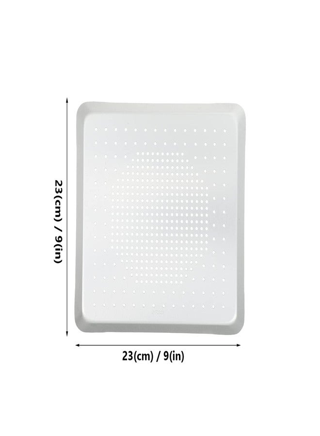 ياردوي صينية بيتزا ياردوي مربعة الشكل من الألومنيوم المثقب مقاس 9 بوصات وعمق 0.8 بوصة لتحضير بيتزا ومعجنات مقرمشة مخبوزة في الفرن - Image 4