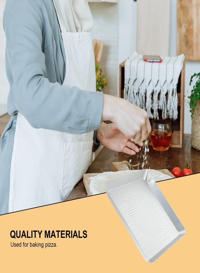 ياردوي صينية بيتزا ياردوي مربعة الشكل من الألومنيوم المثقب مقاس 9 بوصات وعمق 0.8 بوصة لتحضير بيتزا ومعجنات مقرمشة مخبوزة في الفرن - Image 3