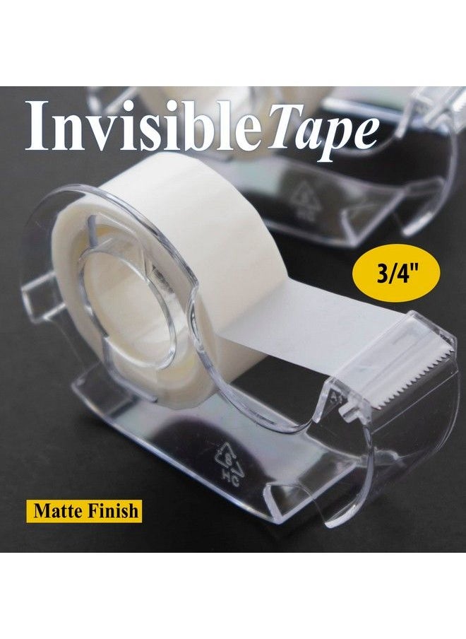Bazic Products Bazic Invisibletape W Dispenser 3 4" X 500" Matte Finish Stationery Tapes Rolls For Arts Craft Photo Gift Wrapping (3 Pack) 1Pack  - Image 4