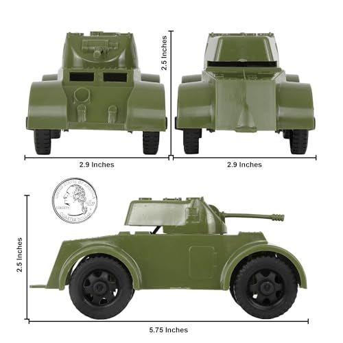 Tim Mee Toy TimMee Staghound Armored Cars OD Green Plastic Army Men Scout Vehicles - Image 5