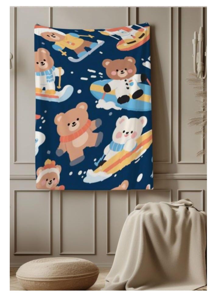 عام بطانية رقيقة من الفانيلا الكرتونية للأطفال أو الطلاب (دافئة ومريحة ومناسبة للنوم والألعاب) 100 سم * 150 سم - Image 1