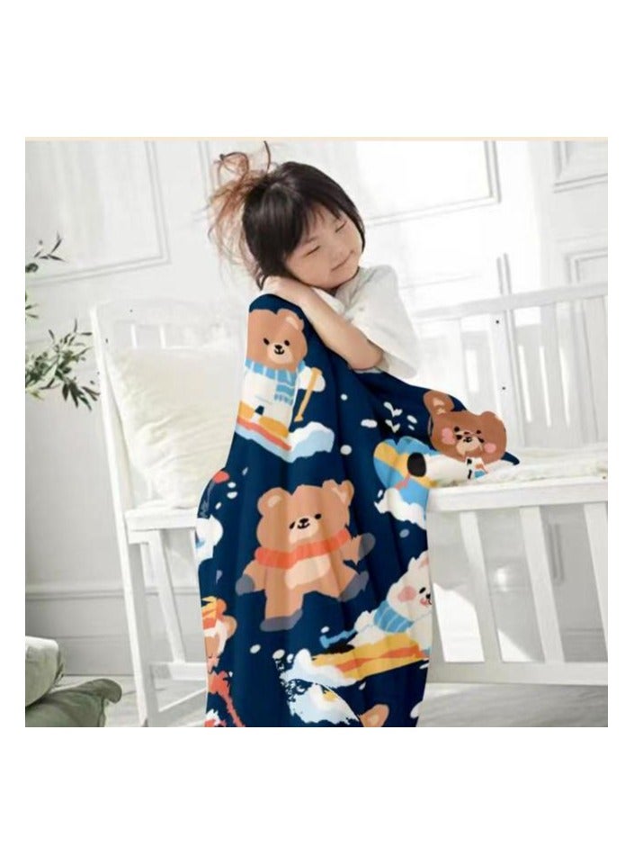 عام بطانية رقيقة من الفانيلا الكرتونية للأطفال أو الطلاب (دافئة ومريحة ومناسبة للنوم والألعاب) 100 سم * 150 سم - Image 4