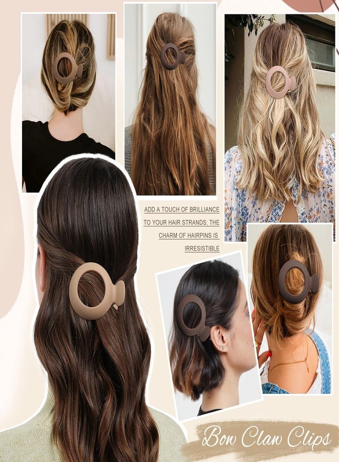 AWAYTR 5Pcs Flat Claw Hair Clips for Women with Thin & Thick hair, Non-slip Round Jaw Clamp for Lying Down Hollow Hairpin Clips (Matte Neutral, S for Thin Hair(L:3"*W:2.4") - Image 4