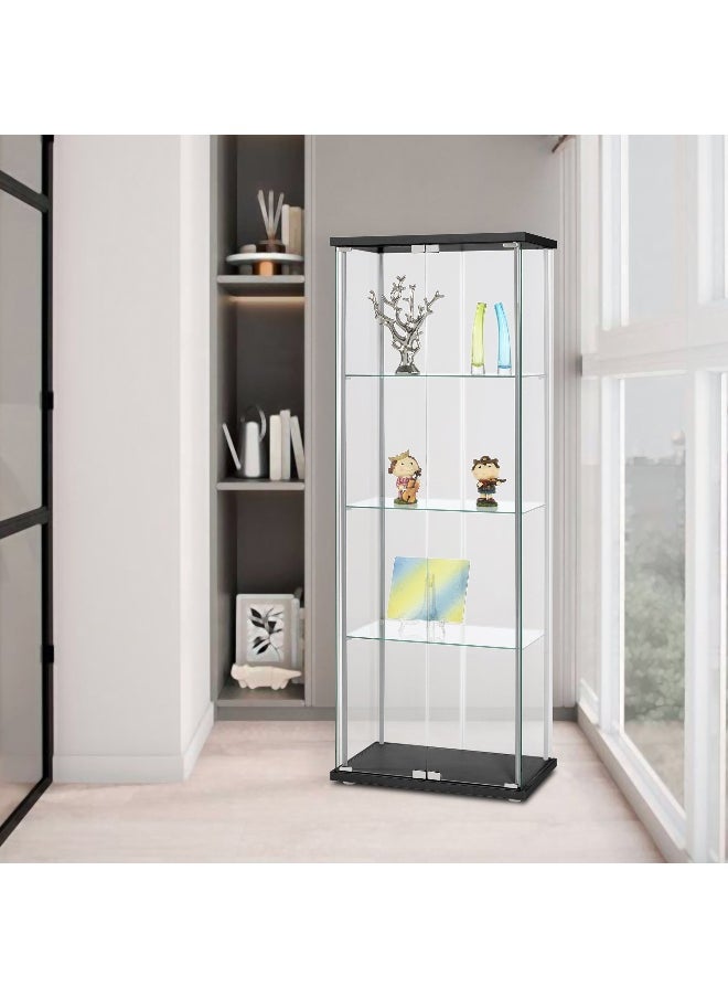Home Box Dover Curio Cabinet with 2 Doors and 3 Shelf  - Image 1