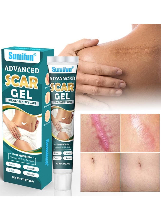 Sumifun Advanced Scar Gel For Old & New Scars, Scar Removal Gel, Advanced Scar Treatment Gel, Repair Mark Gel For Surgical Scars, Nourish Skin Cream, Acne Scars, Stretch Marks, Effective For Old And New Scarss, 20g - Image 1