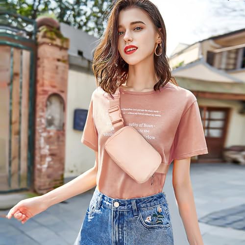 Gitus Belt Bag Fanny Pack Crossbody Bags for Women Fashion Waist Packs with Adjustable Strap Gifts for Women Men Teen Girls (Coral Pink) - Image 2