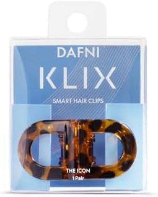 دافني مشابك شعر مغناطيسية DAFNI KLIX – التصميم الأيقوني الأصلي، تثبيت قوي، راحة مسطحة (بني، زوج واحد) - Image 4