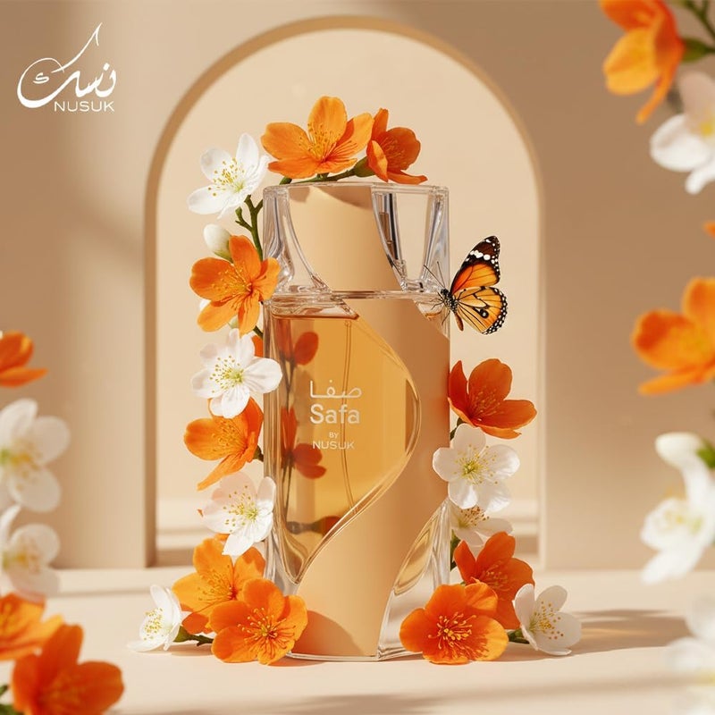 Nusuk Safa Unisex Eau De Parfum 100ml | Juicy Lemon & Strawberry Top Notes | Creamy Coconut & Nectar Floral Heart | Warm Vanilla, Musk & Ambrox Base | Sweet, Playful, Long-Lasting Fragrance - Image 4