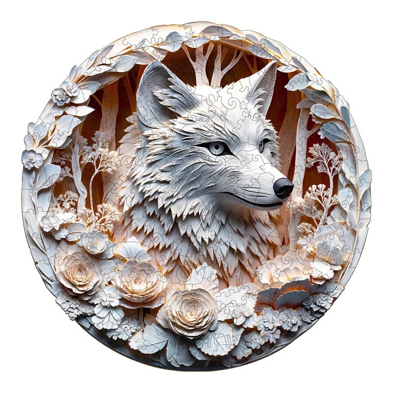 Purdicra Wooden Jigsaw Puzzles Wolf Wooden Puzzles for Adults with Unique Shape Adult Jigsaw Puzzle Birthday Gifts for Adults 85x85 100pcs - Image 3