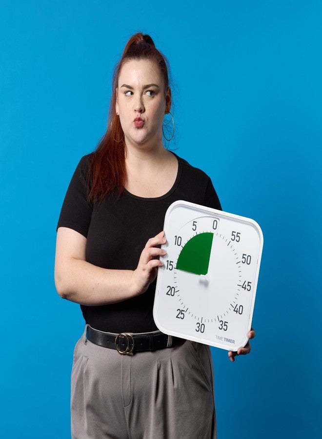Time Timer Original 12" Visual Countdown Timer - Large 60-Minute Silent Classroom Visual Timer for SEL, Emotional Regulation, Focus, Calm Transitions, ADHD, Autism - (Green & White) - Image 5