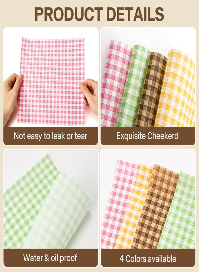 Avxdbr 100 Pack Wax Paper Sheets Checkered Food Basket Liners 8.6 x 8.6 Inch Greaseproof for Food Wrapping Sandwich Burger Wraps Picnic Party Baked Goods - Image 5