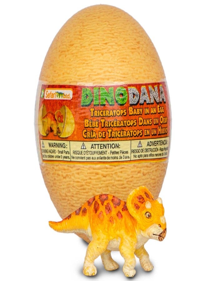 Safari Ltd. Dino Dana Baby Triceratops in Egg Figurine - 4.5" Dinosaur Egg - Educational Toy for Boys, Girls, and Kids Ages 3+ - Image 1