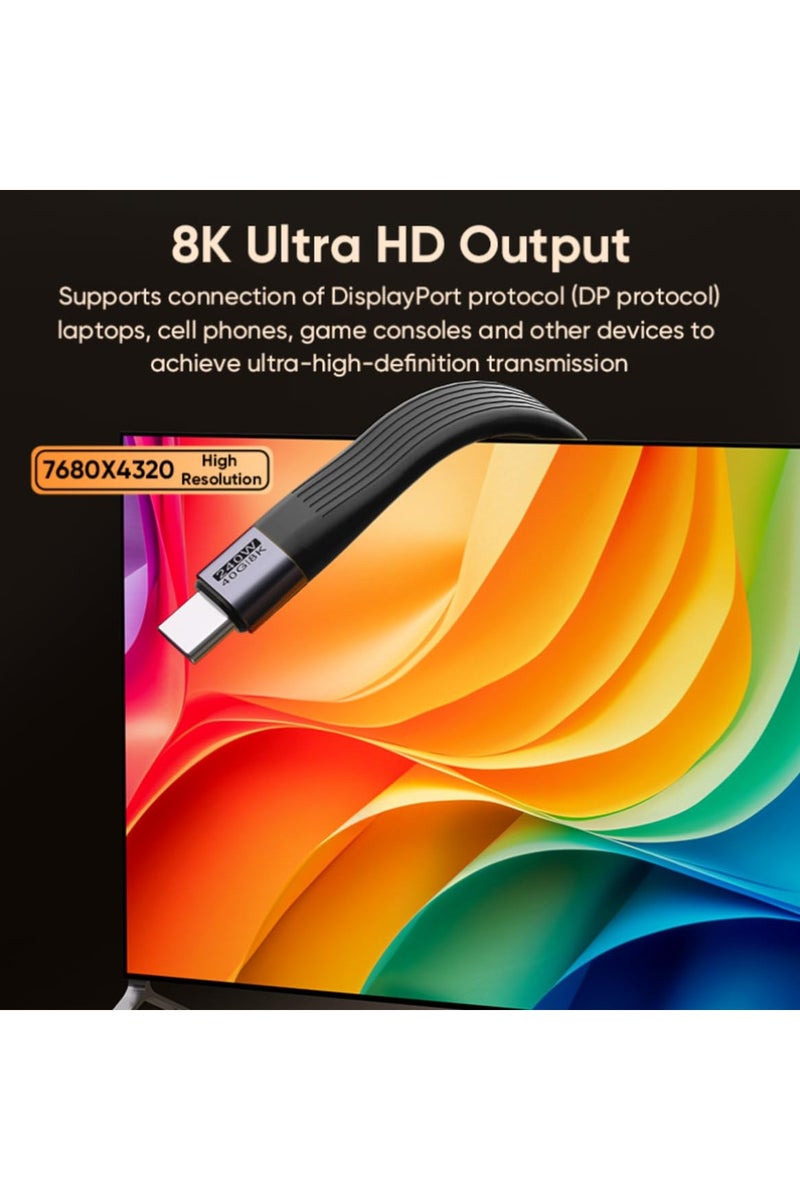 Mini Keychain USB C Cable,PD 3.1 240W Fast Charging & 40Gbps Data Transfer Portable Type C Cord for Carabiner for Phone, Mobile Power,Laptop(Black) - Image 4