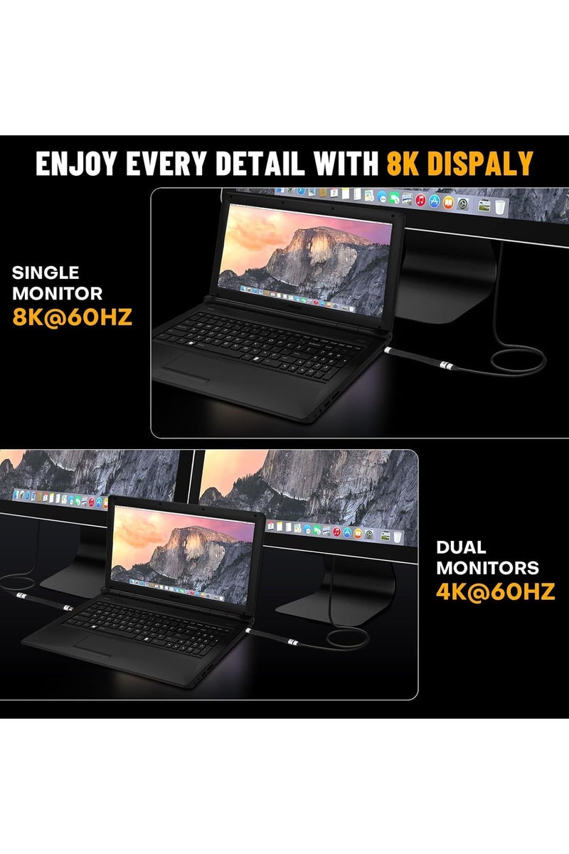 Mini Keychain USB C Cable,PD 3.1 240W Fast Charging & 40Gbps Data Transfer Portable Type C Cord for Carabiner for Phone, Mobile Power,Laptop(Black) - Image 5