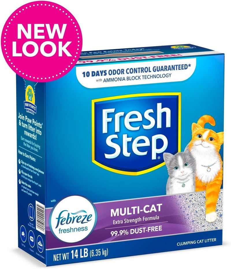 Fresh Step Scented Litter with The Power of Febreze, Clumping Litter – 14 lbs, Multi-Cat - Image 2