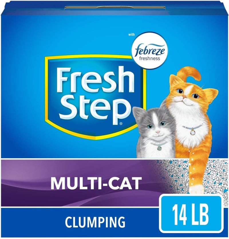 Fresh Step Scented Litter with The Power of Febreze, Clumping Litter – 14 lbs, Multi-Cat - Image 1