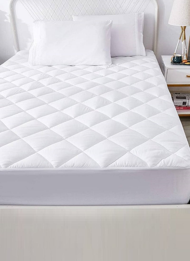 Blueberry Extra Deep Quilted Mattress Protector Bed Topper Cover 200X200+30cm  - Image 1