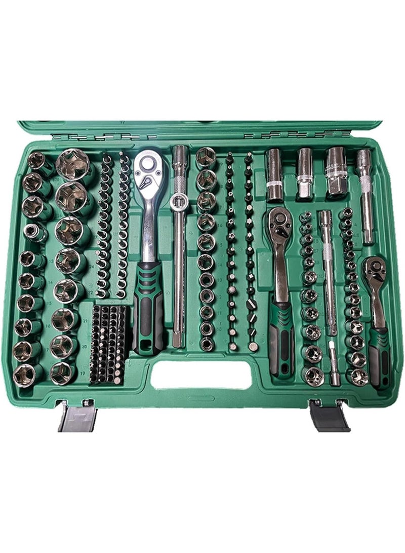 GGOOT 216pcs Combination Drill Bit Set with 72-Tooth, Socket Wrench Hardware Tool Chromium-Vanadium Steel Ratchet Wrench  - Image 3